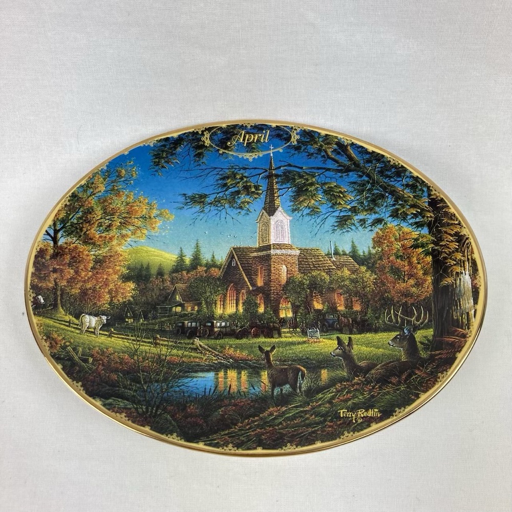 The Bradford Exchange APRIL Sunday Morning Plate - Seasons to Remember #4 1999